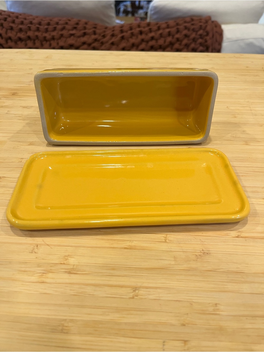 Emile Henry French Ceramic Butter Dish - Yellow - Picture 3 of 6